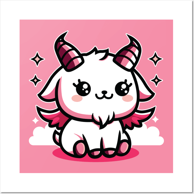 Cute Baphomet Satan Goat Wall Art by JS Arts